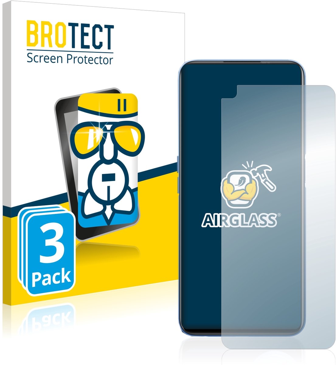Screenprotector 3 Stuks voor realme 8 5G Beschermglas transparant