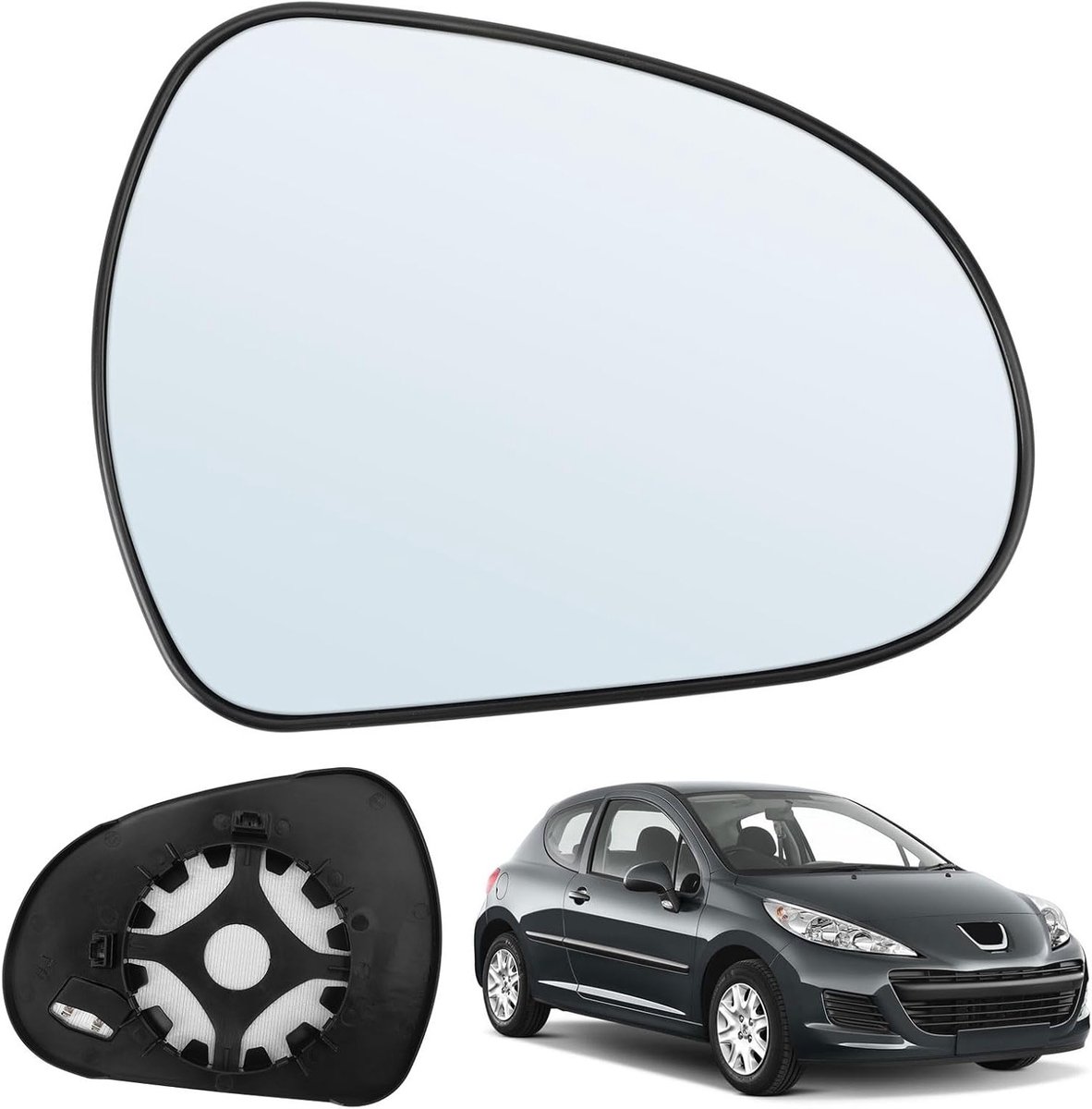 Verwarmde zijspiegel met draagplaat voor Peugeot 207 (2006-2014) en 308 (2007-2013) - Auto-accessoires, vervangingsonderdelen, veiligheid