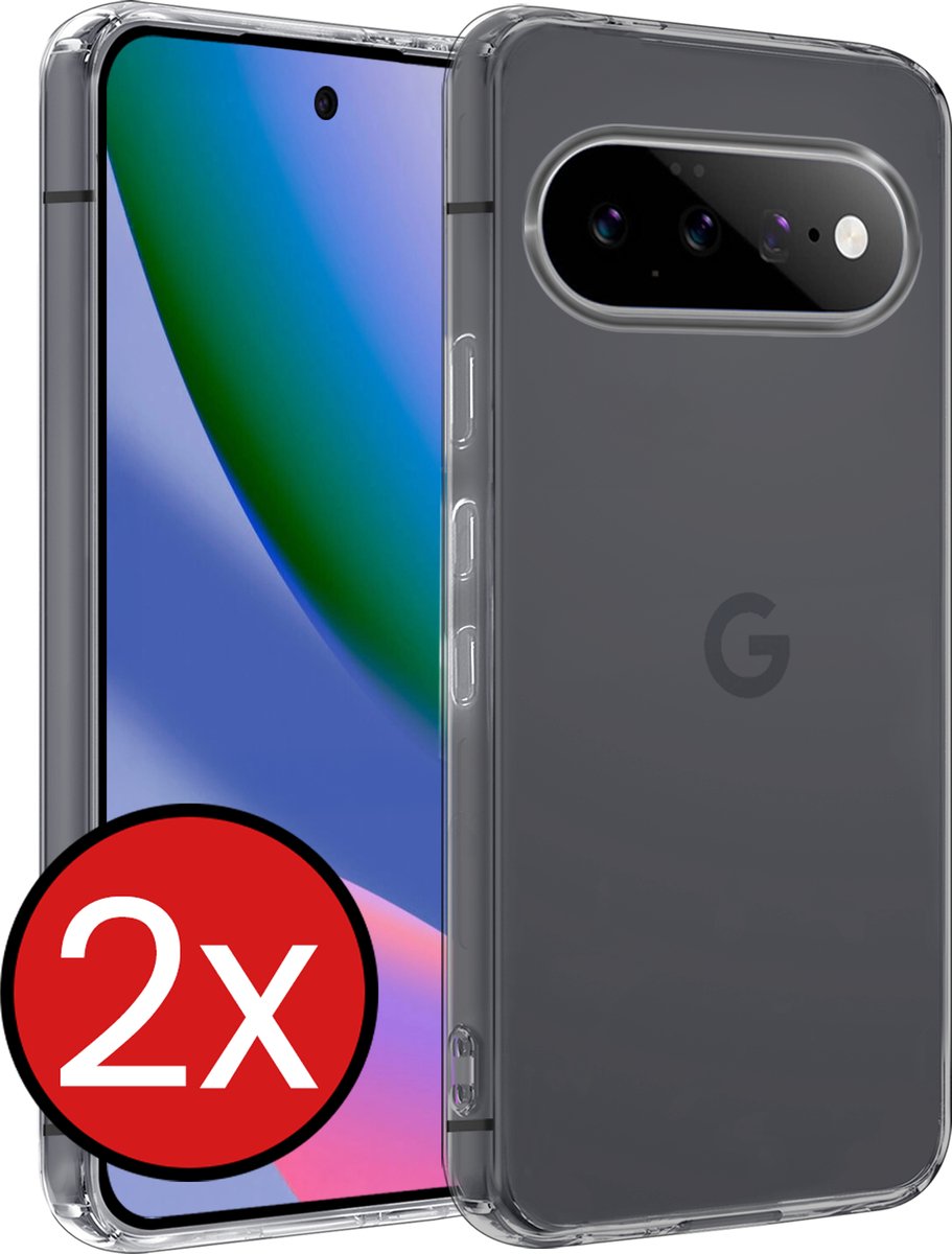 Hoesje - 2 Stuks - Geschikt voor Google Pixel 11 - Sterk & Shockproof - Telefoonhoes - Back Cover - Case Siliconen - Telefoon Hoes - Transparant