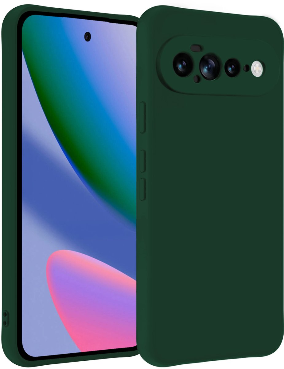 Hoesje - Geschikt voor Google Pixel 11 Pro XL - Sterk & Shockproof - Siliconen Case - Hoes Cover - Telefoonhoes - Donkergroen