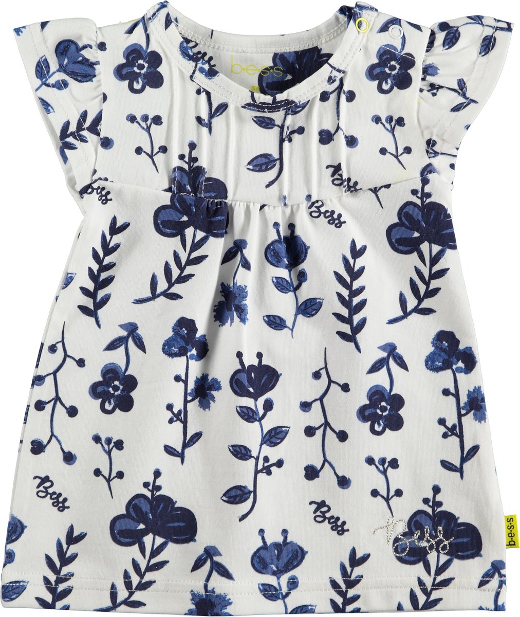 BESS - Zomerjurkje wit met blauwe bloemen - Maat 56