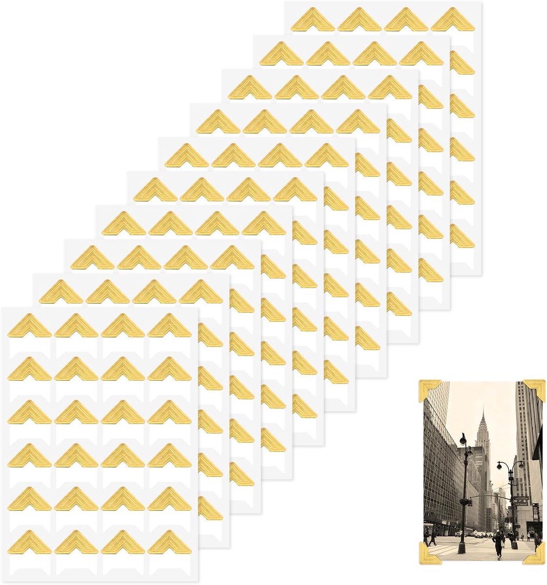 Fotohoeken Stickers - Gouden Hoeken - Scrapbooking Foto's - Zelfklevend Papier - 240 Stuks - Goud
