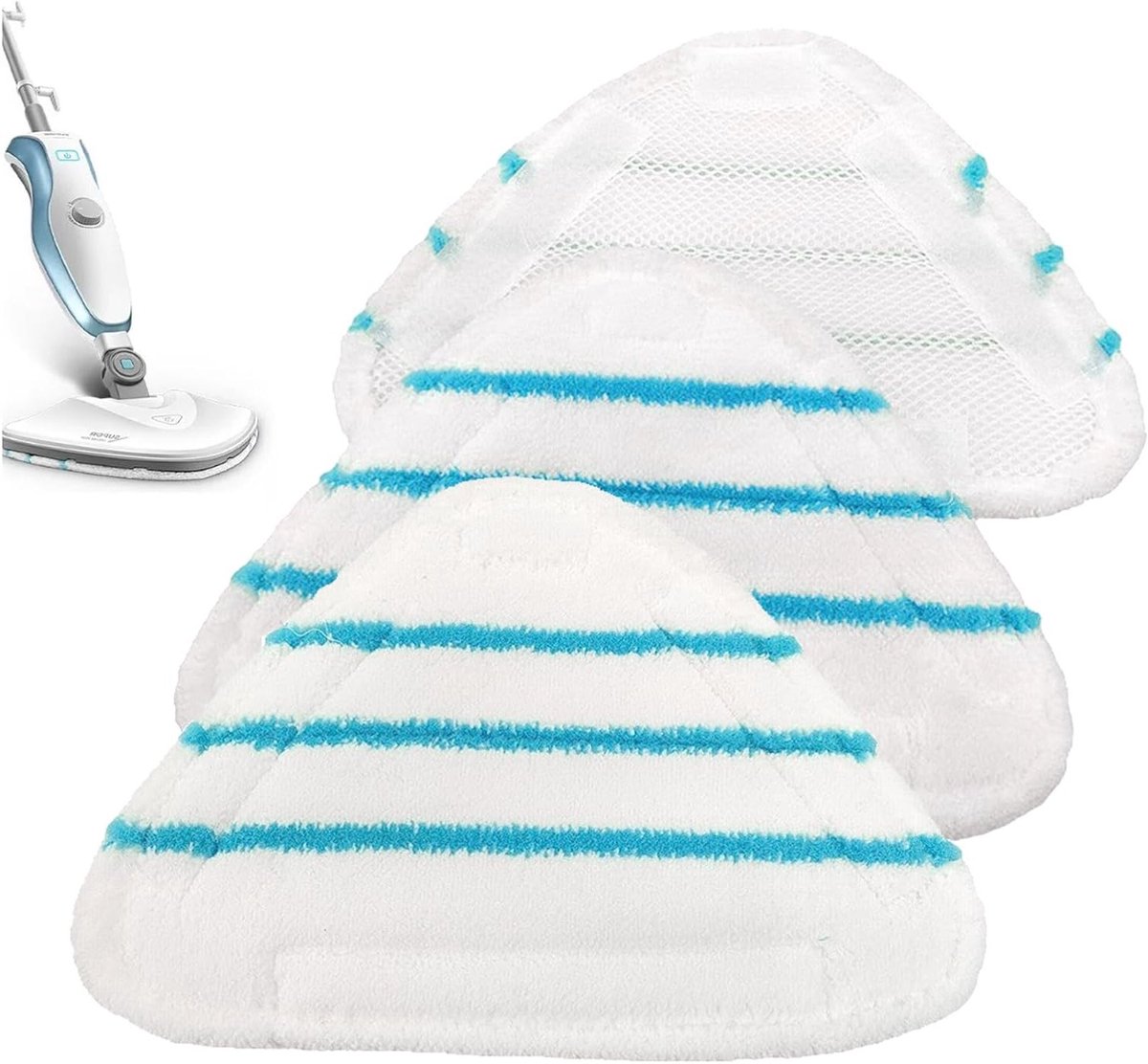 Driehoekige microvezel stoomreinigingsdoeken - 3 vervangende pads voor hardhout, tegels en laminaat reinigen