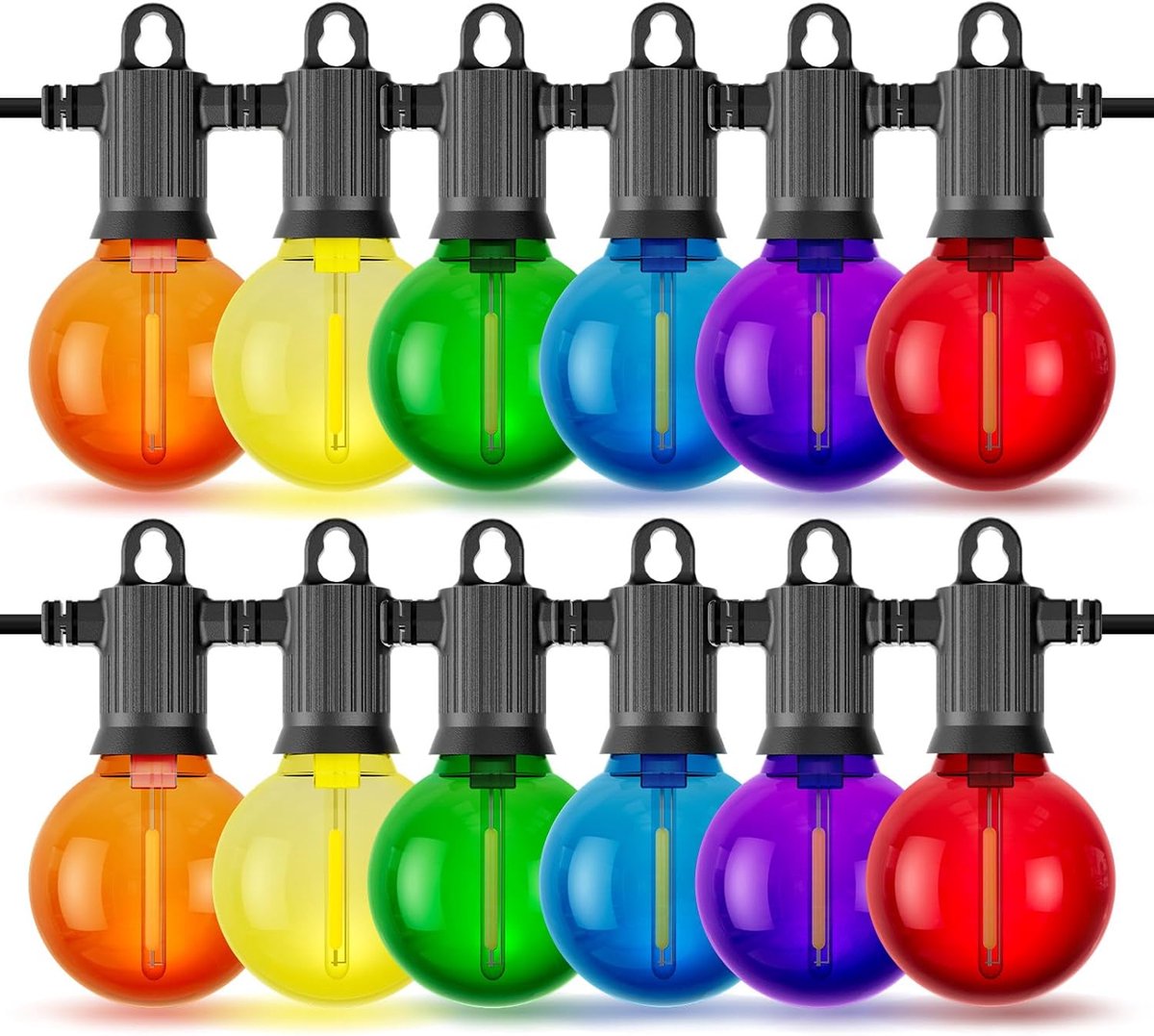 SnelShoppen - LED Tuinverlichting Accessoire Lichten - 12 Stuks IP65 Waterdichte Buitenverlichting - Multicolour G40 Lampen voor Feest, Kerst, Hallowe