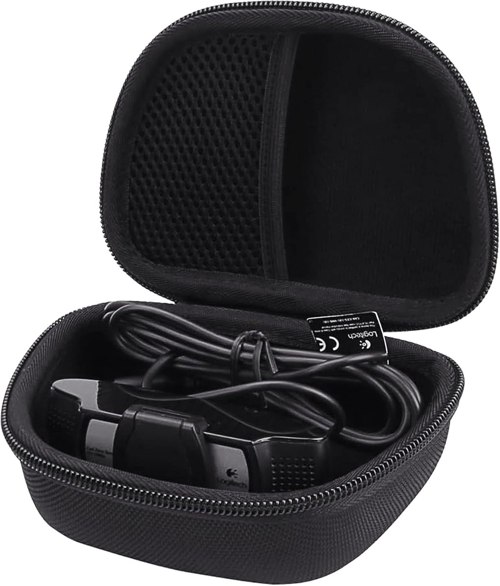 SnelShoppen - Hard Travel Protective Case voor HD PRO Webcam, Perfecte Bescherming voor Logitech C920, C922, C930e, Zwart, Ideaal voor Reis en Opslag
