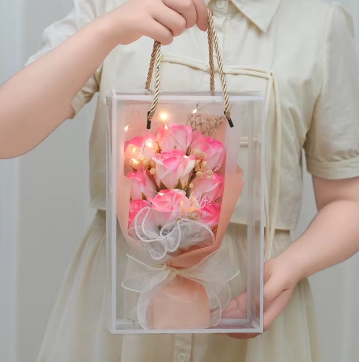ZEEP Bloemen geschenkverpakking best wishes inclusief verlichting
