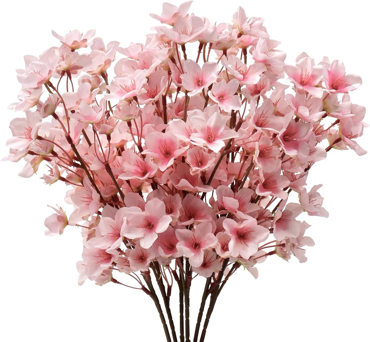 SnelShoppen - Pack van 6 Kunstmatige Kersenbloesem Takken 40 cm, Roze Silk Bloemen voor Lente Decoratie, Kunstplanten voor Bruiloft, Feest, Kantoor en