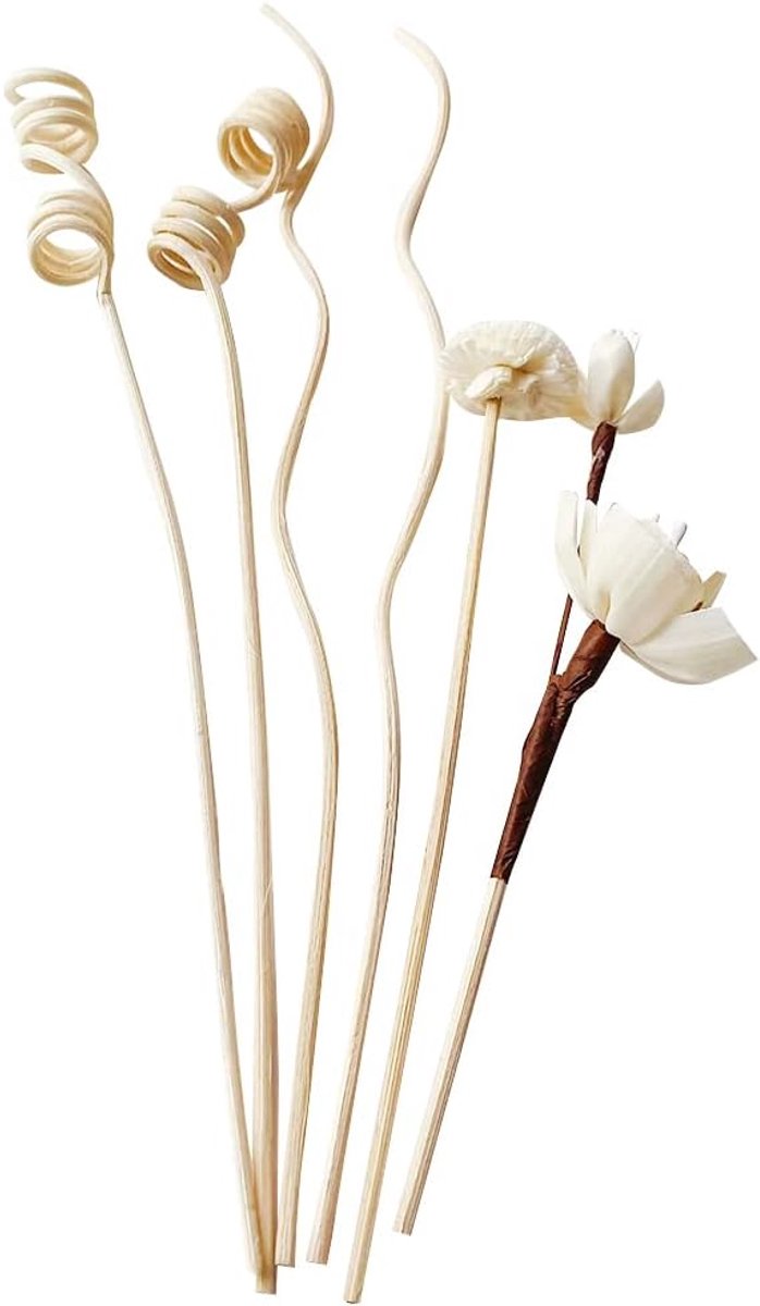 SnelShoppen - 6PCS Rattan Reed Aroma Diffuser Sticks - Vervangende Rietjes voor Geurverspreiders - Antifungaal, Porous, Ideaal voor Thuis en Kantoor -