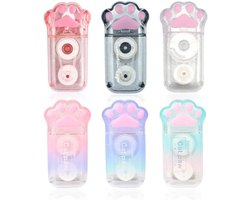 SnelShoppen - Correctorbanden voor mini-katten, 6 stuks, kleurrijk, kattenklauw, schoolbenodigdheden, kantoor, kinderen, trendy designs, compact forma