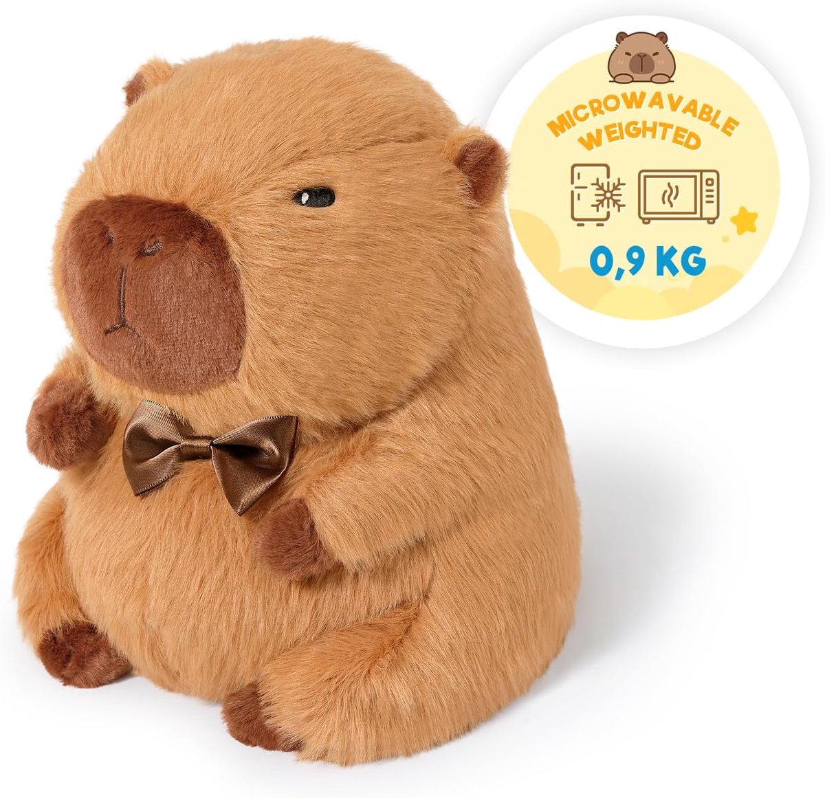 SnelShoppen - Heat Cushion Fluff Capybara Warming Plush Pillow 23cm - Verwarmbare Knuffel voor Kinderen en Volwassenen - Ideaal voor Pijnverlichting,