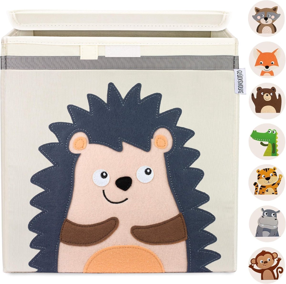 Speelgoedopbergdoos voor Kinderen - 15 Motieven I Opbergdoos met Deksel voor Kinderkamer I 33x33x33 cm I Ideaal voor Kallax Plank I Opbergdozen met Bosdieren