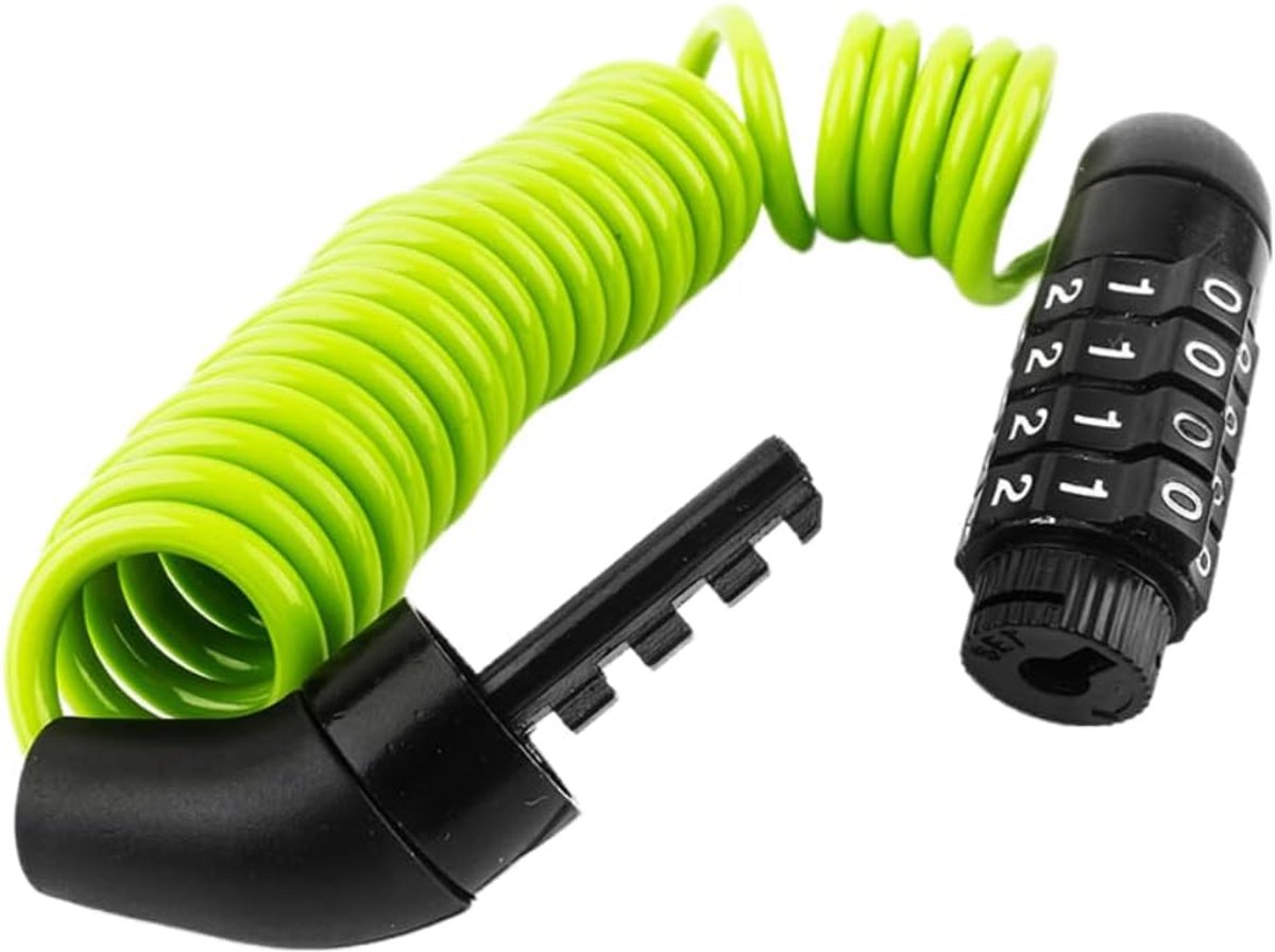 SnelShoppen - Fietsslot met Cijfercode 150 cm / 4 mm Kabelslot, Zeer Hoge Veiligheid, 4-Cijferige Combinatie, Antidiefstal Fietsslot voor Fiets, Motor