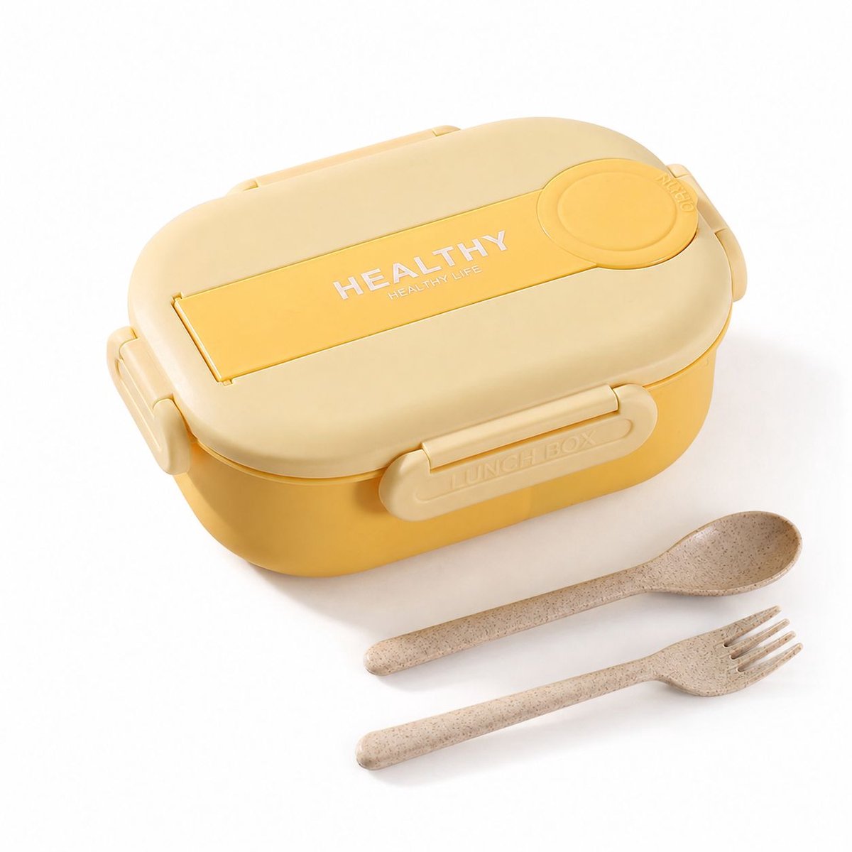 VHV-Bento Lunchbox met Vakken - Cartoon Broodtrommel voor School en Werk - 1200ml - Inclusief Bestek - BPA-vrij en Magnetronbestendig