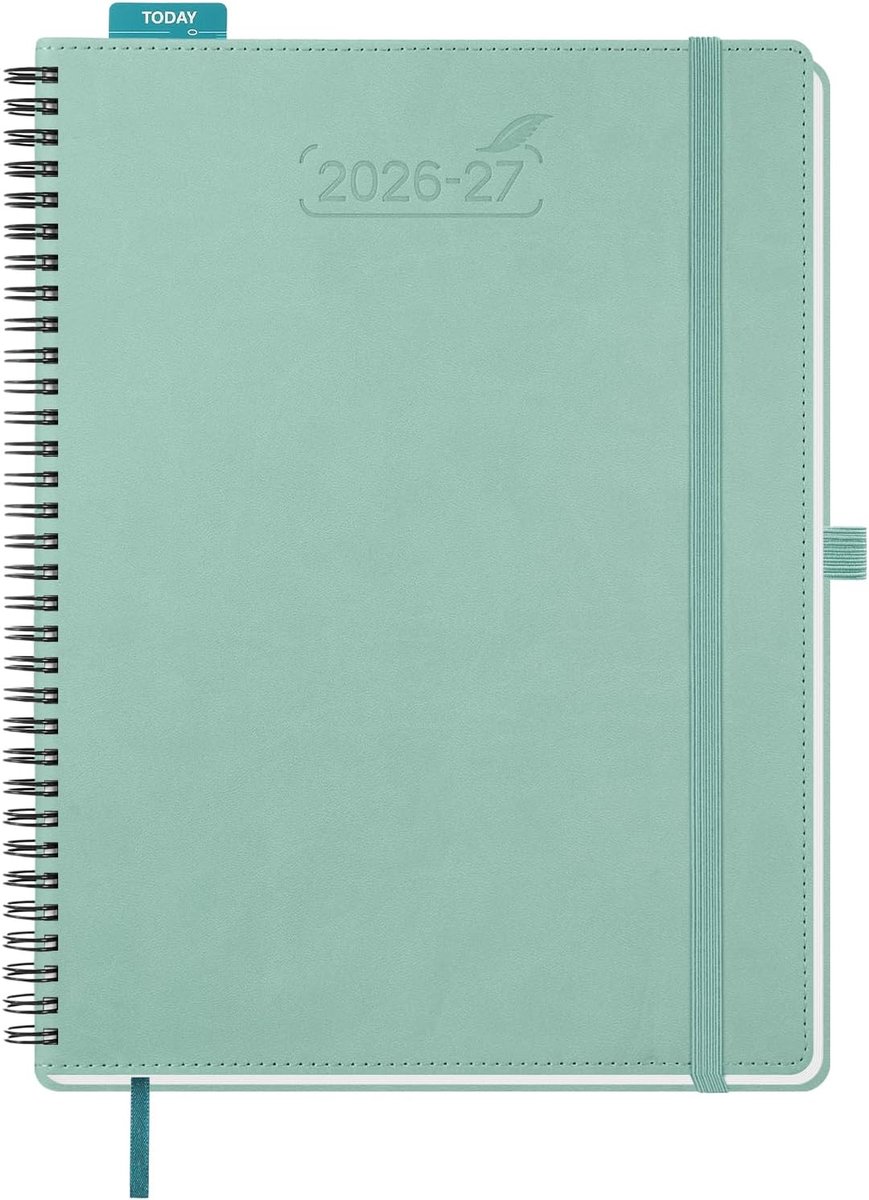 SnelShoppen - BEZEND Kalender 2026 2027 Weekplanner A4 28 x 22 cm, 18-maand Pocket Kalender Juli 26 - Dec 27, PU Lederen Softcover Boek Kalender met P