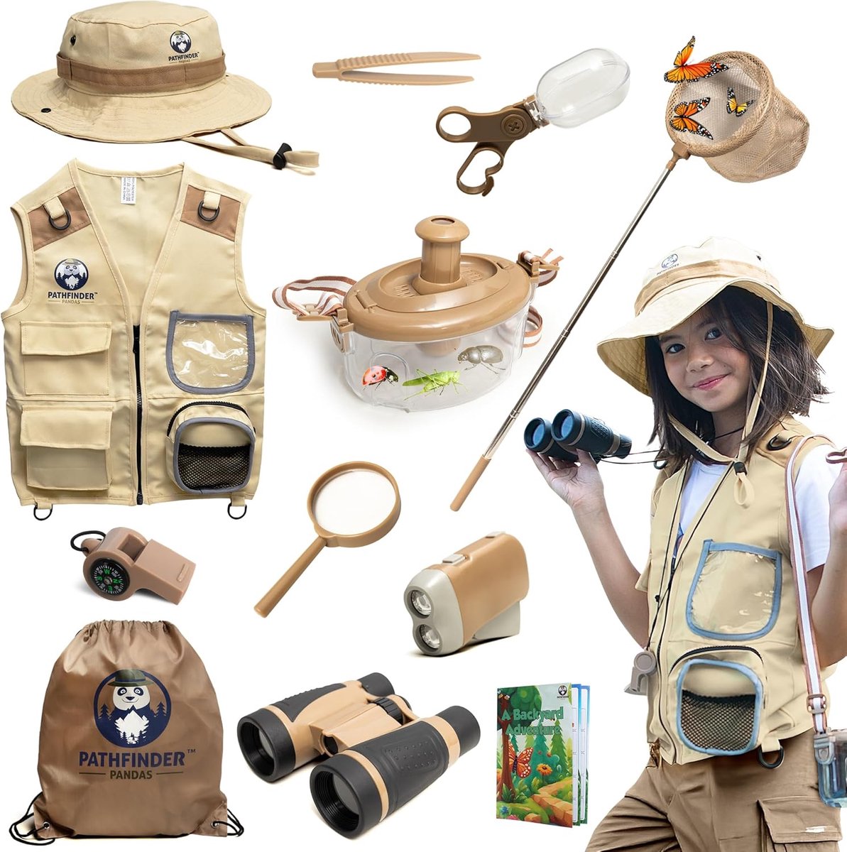 SnelShoppen - Kids Detector Set met Safari Vest, Hoed en Insecten Vangset - Avontuurlijke Gids voor Kinderen (3-7 jaar)