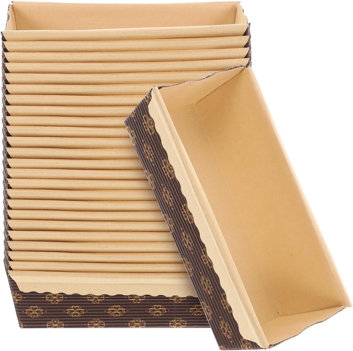 SnelShoppen - 25 Papier Bakvormen voor Brood, Muffins, Taarten, Pudding, Desserts - Sterke en Vormvaste Bakmallen voor Kerst, Bakkerij en Thuisgebruik