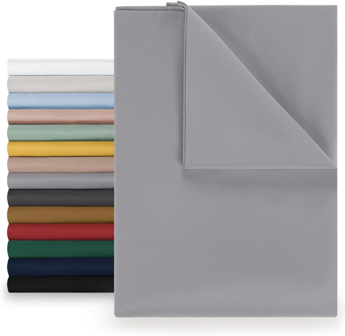 SnelShoppen - Luxe Bedlaken voor Tweepersoonsbed 160 x 275 cm - Zacht Microvezel zonder Elastiek - Ademend en Kreukvrij - Grijs - Perfect voor Elke Sl