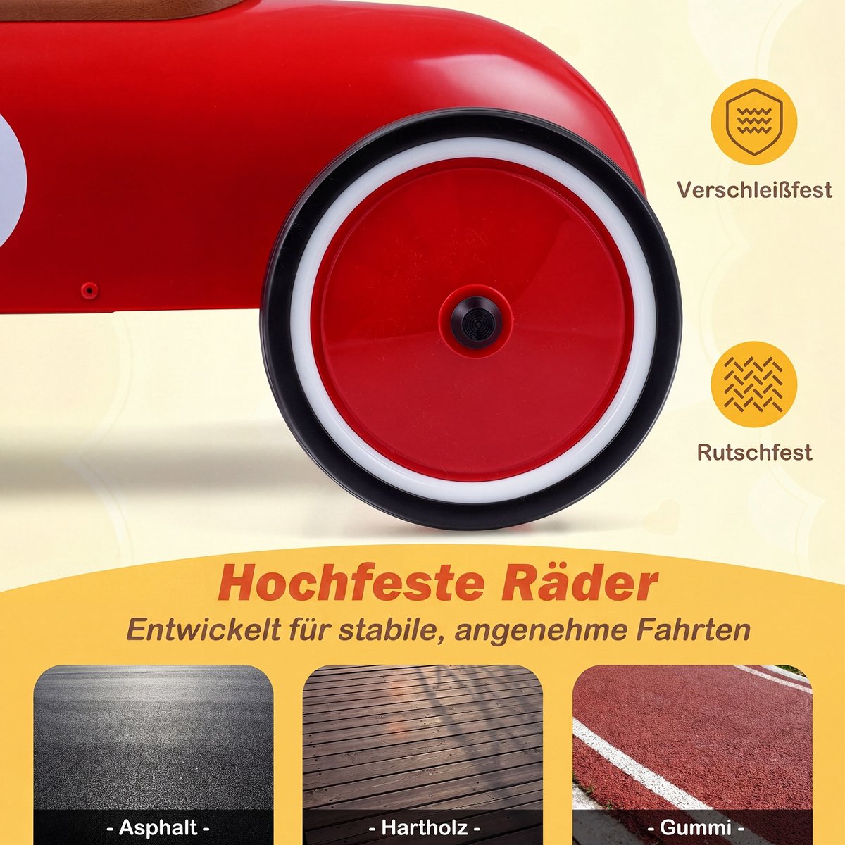 COSTWAY Rijauto van metaal voor kinderen vanaf 1 jaar (Rood) | draagbaar rijvoertuig met stuurbegrenzing, comfortabele zitting, antislipwielen, indoor/outdoor kinderauto voor jongens/meisjes
