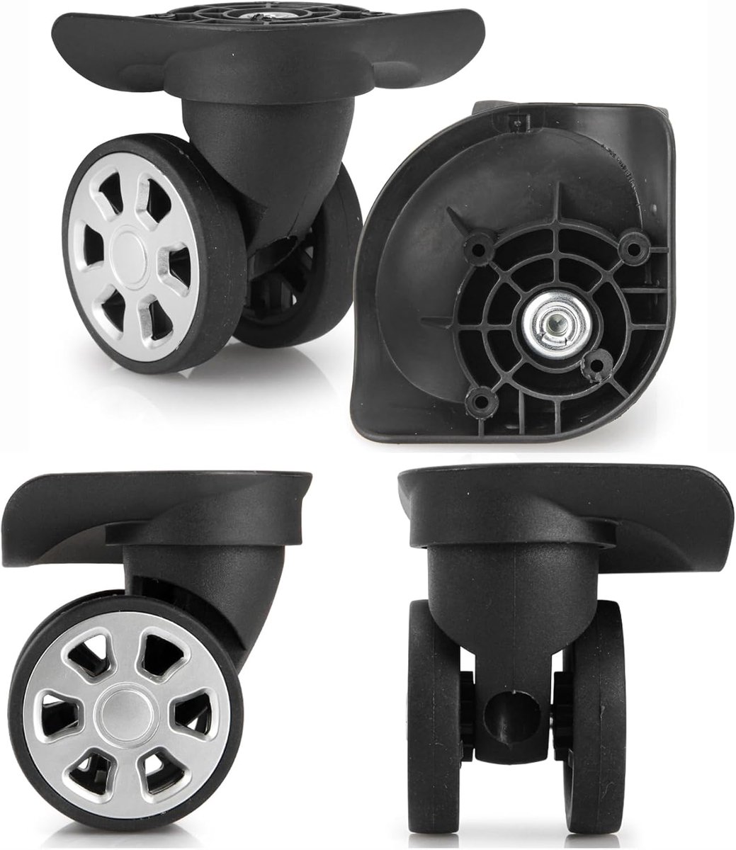 SnelShoppen - Universele Kofferwielen - 2 Paar Rigid Wielen van PVC en RVS - 2 Inch Breed - Geschikt voor Meerdere Koffertypes - Multi-oppervlak Gebru