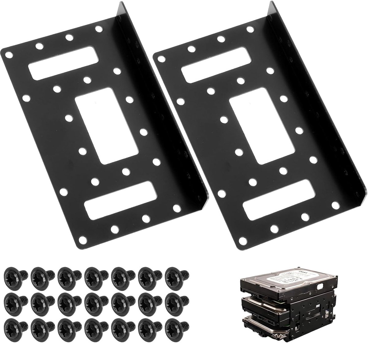 SnelShoppen - SSD Montageframe 2.5 inch naar 3.5 inch Adapter voor HDD/SSD, Metalen Beugel, 4 x 6.3 cm, Ideaal voor Desktop PC en NAS Server