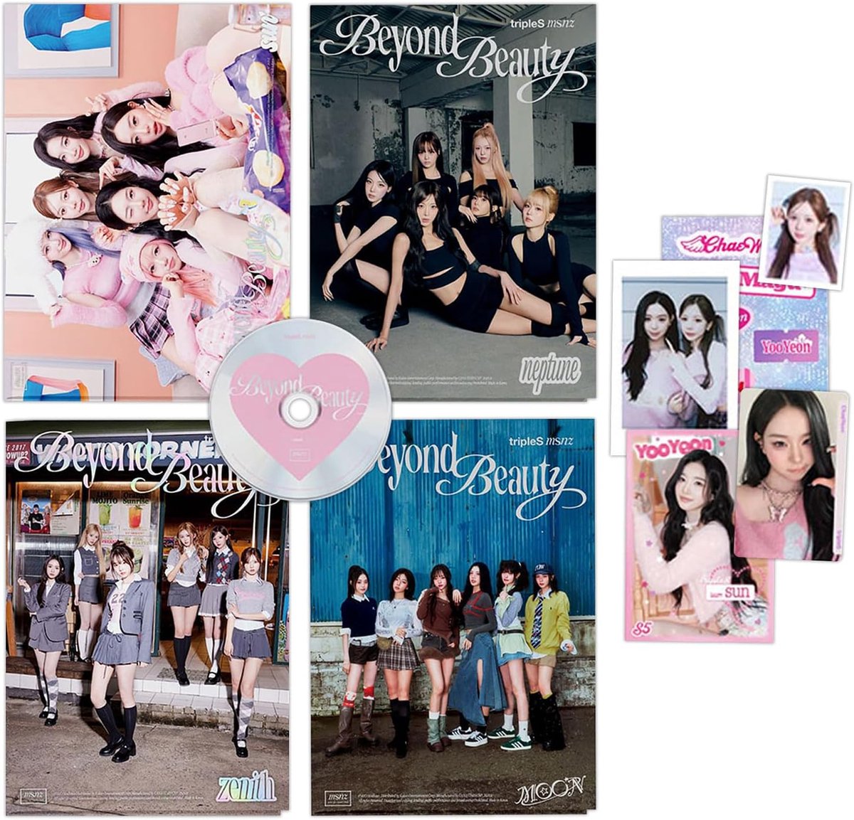 SnelShoppen - TripleS msnz Beyond Beauty Fotoboek Ver. met CD-R, Stickers, ID Foto, Vouwposter en Visuele Kaart - Perfect voor Fans en Verzamelaar