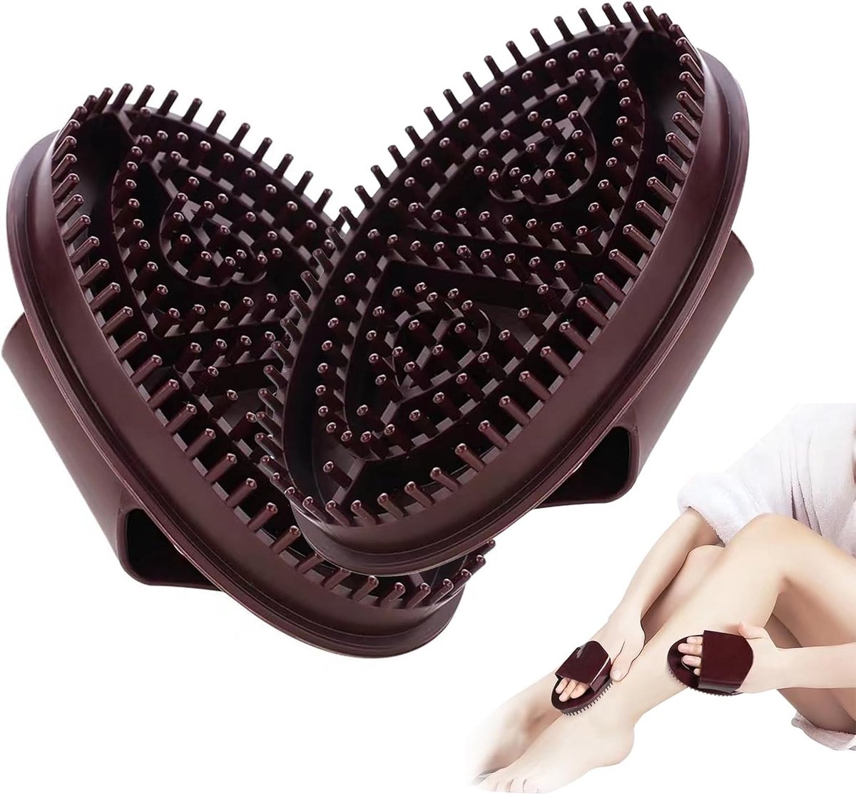 SnelShoppen - Pack van 2 Professionele Meridian Massageborstels, Gemakkelijk te Reinigen, Voor Gewichtsverlies en Lichaamsvormgeving, Duurzaam TPR Mat