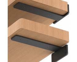 BOTC Plankdragers - 15cm - Plankhouder - Verdikt: 0.5 cm - 2 stuks - incl. bevestigingsmateriaal + schroefbit - Zwart