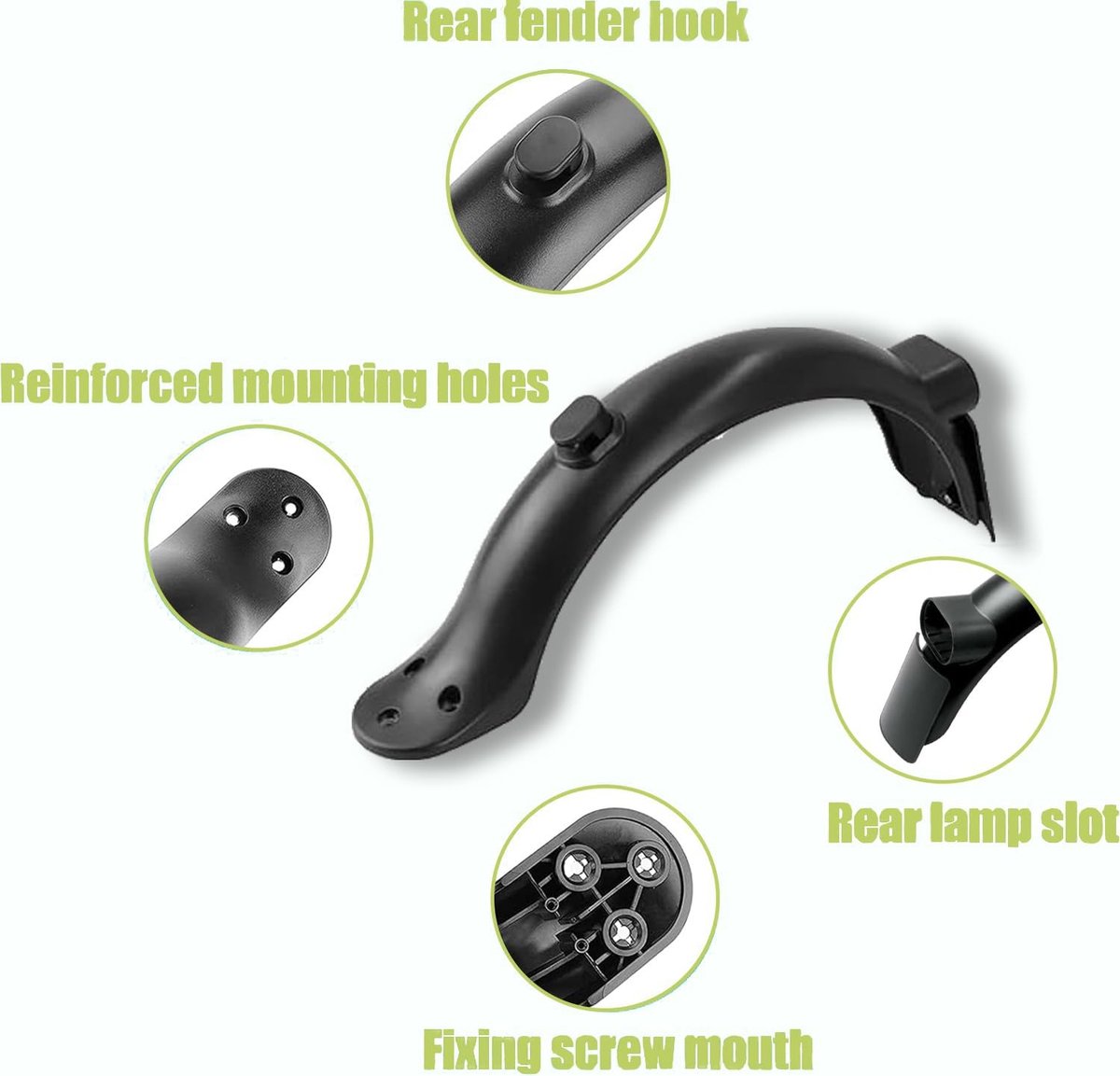Thijox - Premium spatbordset voor e-scooter, waterdicht en duurzaam, compatibel met Xiaomi M365, 1S, Pro, Pro 2, Mi3 & Scooter 3, e-scooteraccessoires