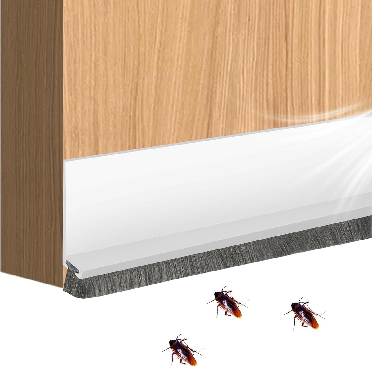 SnelShoppen - 100 cm Zelfklevende Deurborstel Geluidsisolatie, Draagkrachtige PVC en Nylon, Dichtingsstrip voor Tochtbestrijding, Snijden op Maat, 50