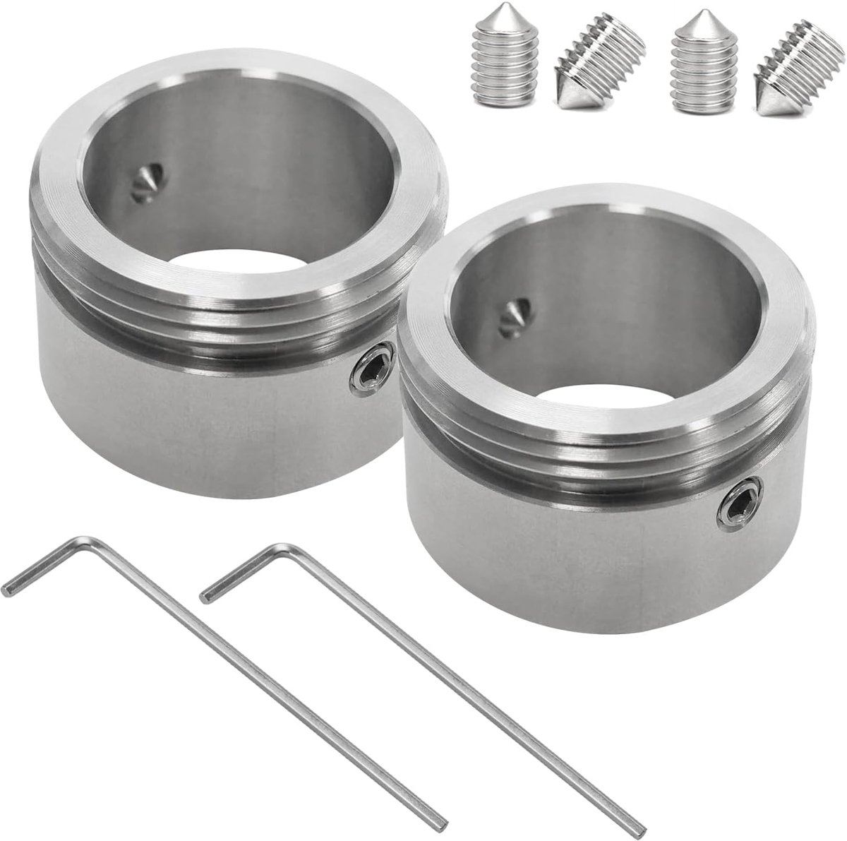 SnelShoppen - 2pcs Thermostaat Adapter M30 x 1.5 voor Radiator Kranen - RVS 20-23mm met 2 Sleutels en 4 Schroeven - Duurzaam en Corrosiebestendig