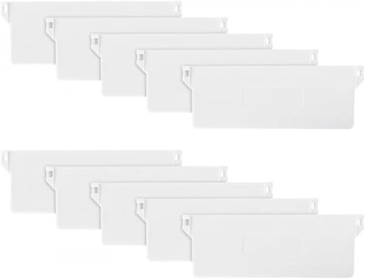 SnelShoppen - Pack van 10 Slat Curtains, Vervangingsgewichten voor Verticale Jaloezieën, 127 mm, Witte Slats van Hoogwaardige Kunststof, Duurzaam en V
