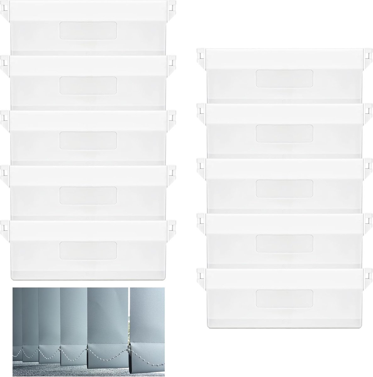SnelShoppen - 10 Stuks Slat Curtain Gewichten 127mm Voor Verticale Jaloezieën - Vervangende Onderdelen Voor Raamdecoratie - Verstevigingsaccessoires V