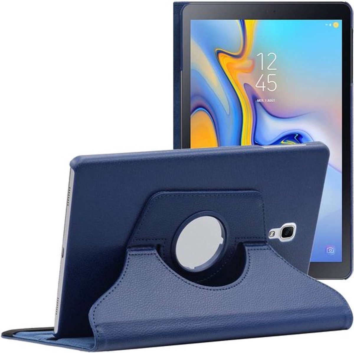 ebestStar - Hoes geschikt voor Samsung Galaxy Tab A 10.5 (2018) T590 T595, Roterende Etui, Case, 360° Draaibaar hoesje, Donkerblauw
