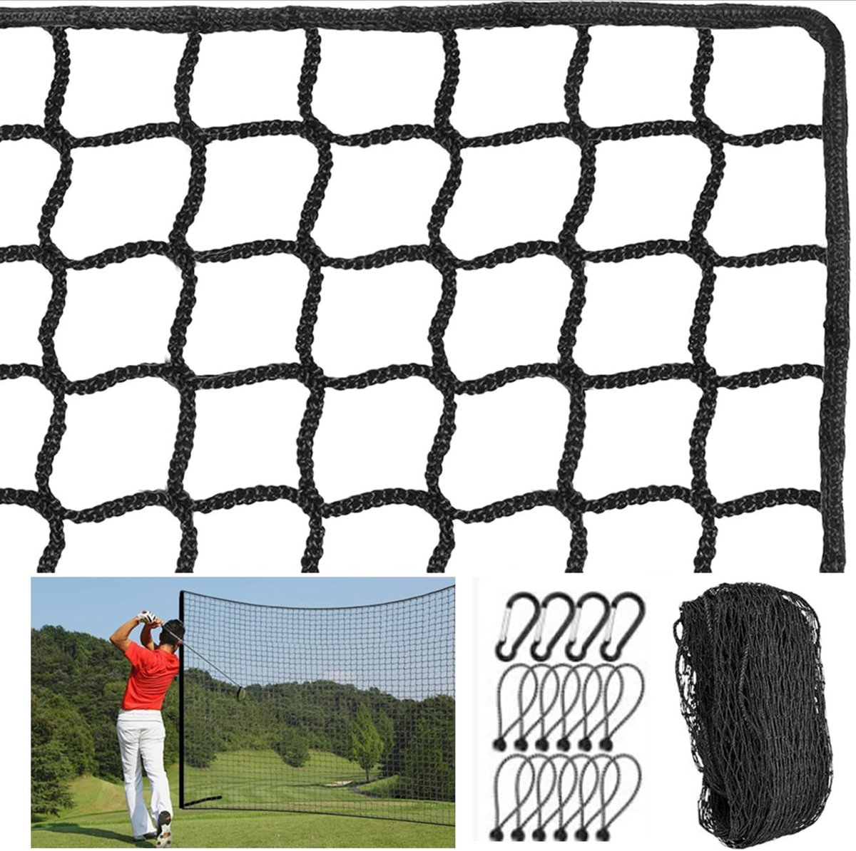 SnelShoppen - Golf Oefennet 3x6m - Voetbalnet met 3x3 cm Ruitjesstructuur - 3 mm Gevlochten HDPE - Duurzaam en Waterdicht - Training Net voor Golf, Vo