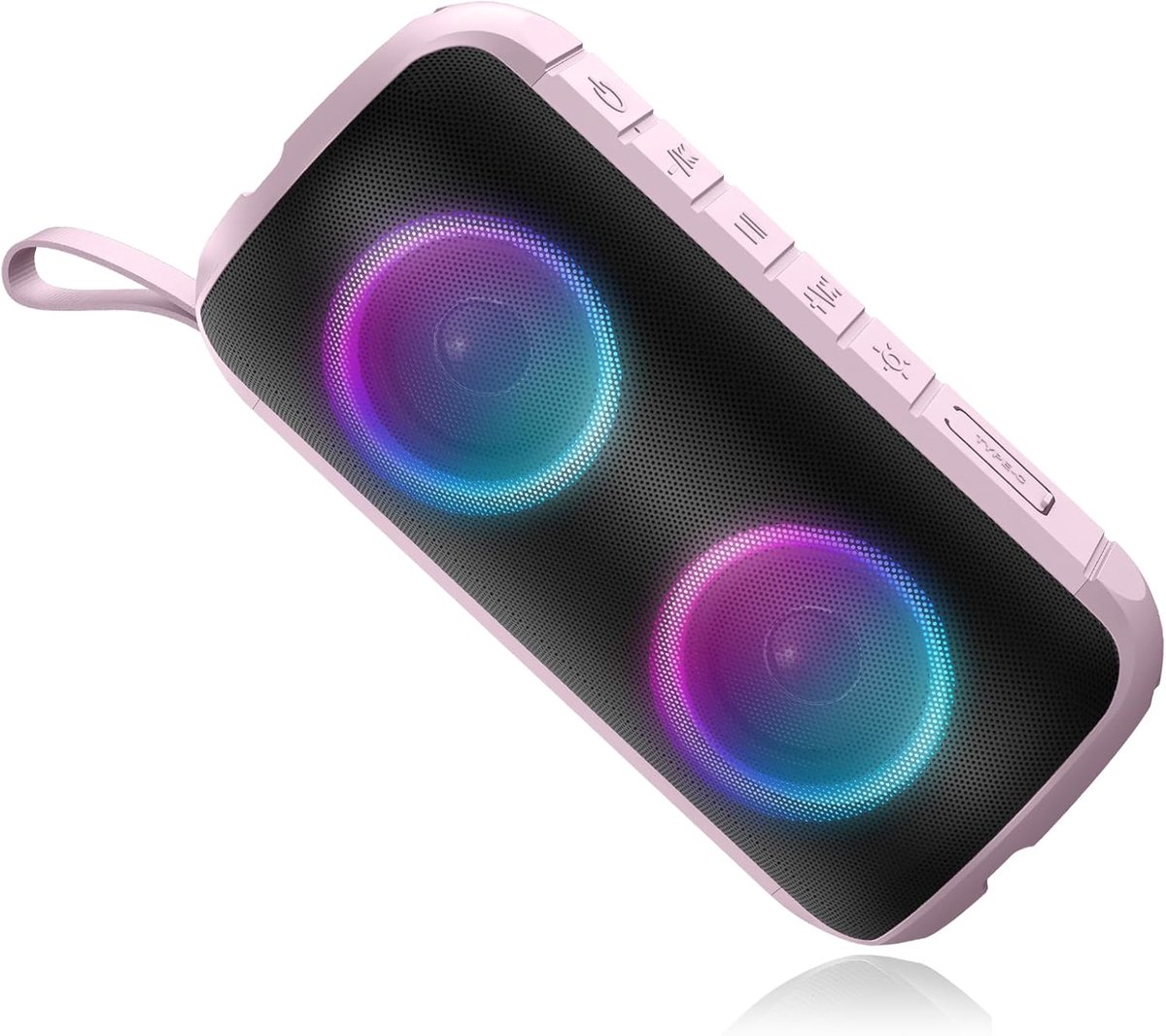SnelShoppen - Waterproof Draadloze Speaker met Kleurrijke Lichten en Diepe Bass - Draagbare Bluetooth Speakers voor Feest, Camping, Tuin, Keuken - Per