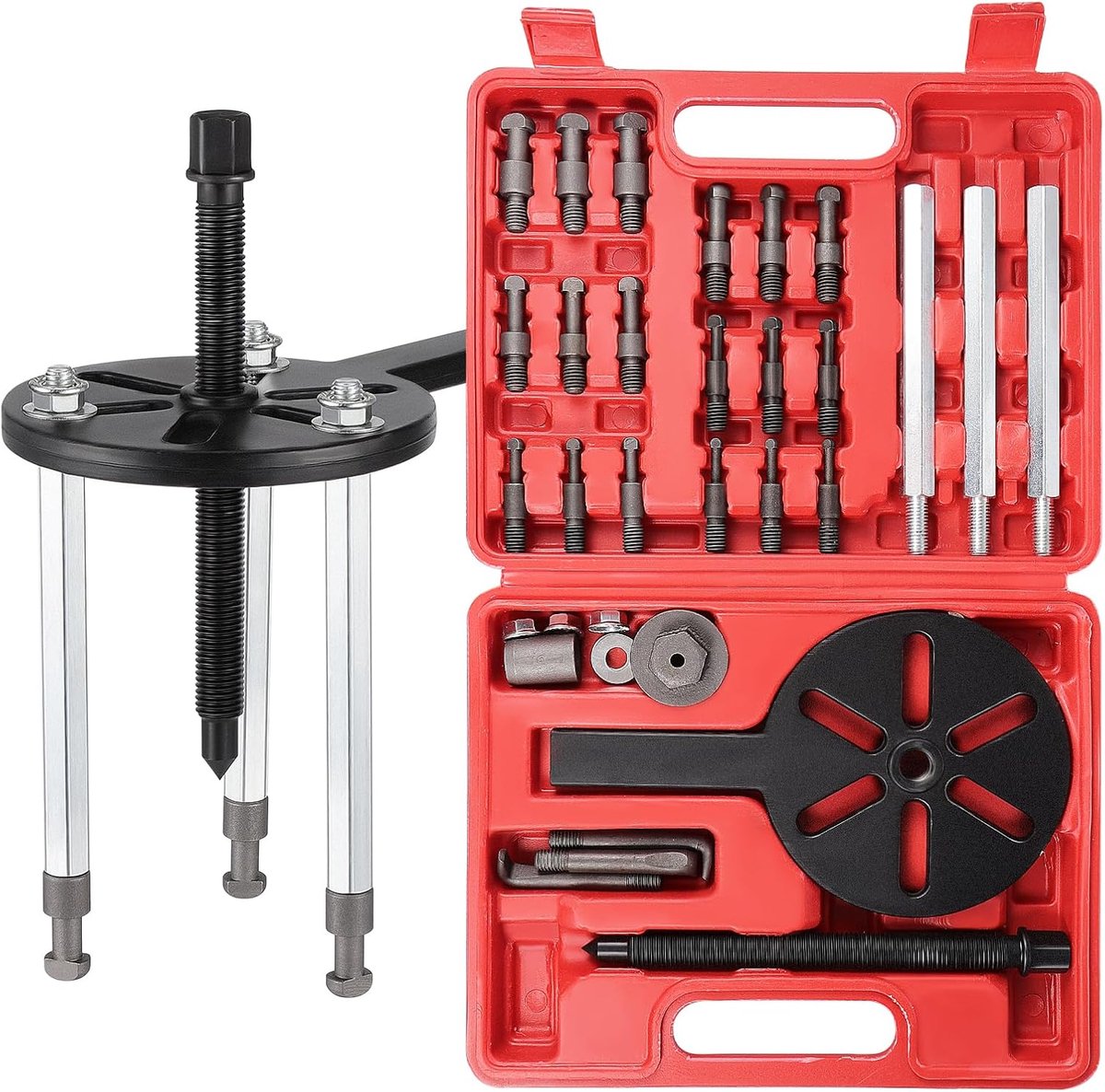 SnelShoppen - 21 in 1 Lager Trekker Set, Multifunctionele Lager Verwijder Tool, Hoge Kwaliteit Gereedschap, Staal, Ideaal voor Auto's en Mechanica