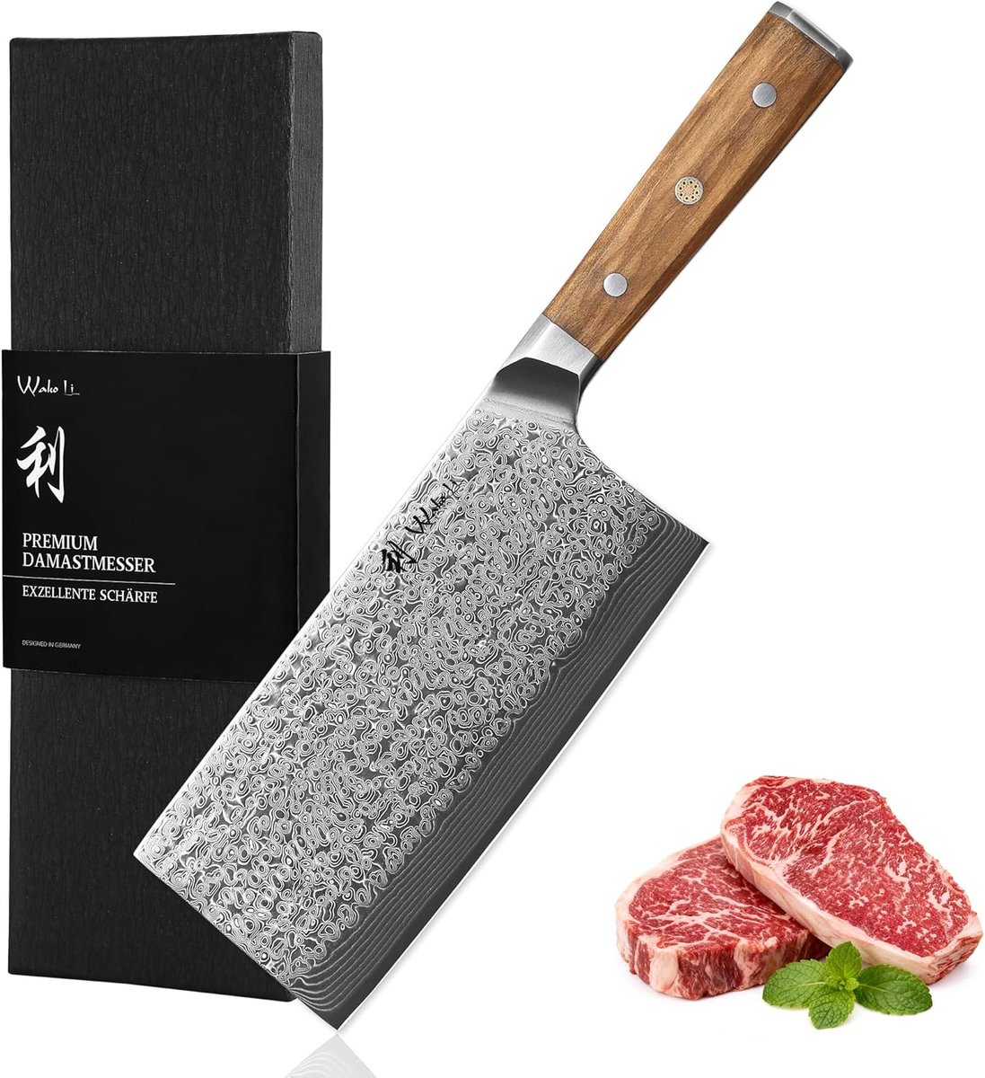 SnelShoppen - Professioneel 7-Inch Cai Dao Mes - 17 cm Lemmet van 67 Laags Damascus Staal met VG10 Kern - Ergonomisch Olijfhouten Handvat - Luxe Cadea