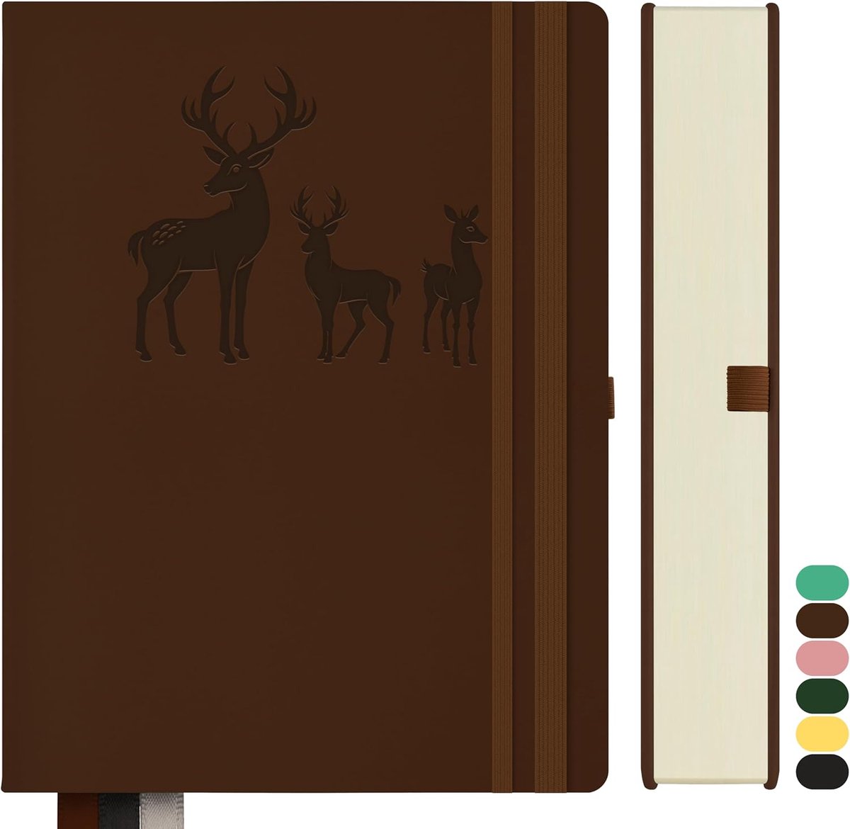 SnelShoppen - A5 Notebook Lined Bullet Journal - 360 Pagina's - Hardcover Leer Notitieboek - 100gsm Lijnpapier - Bruin - Perfect voor Kantoor, School