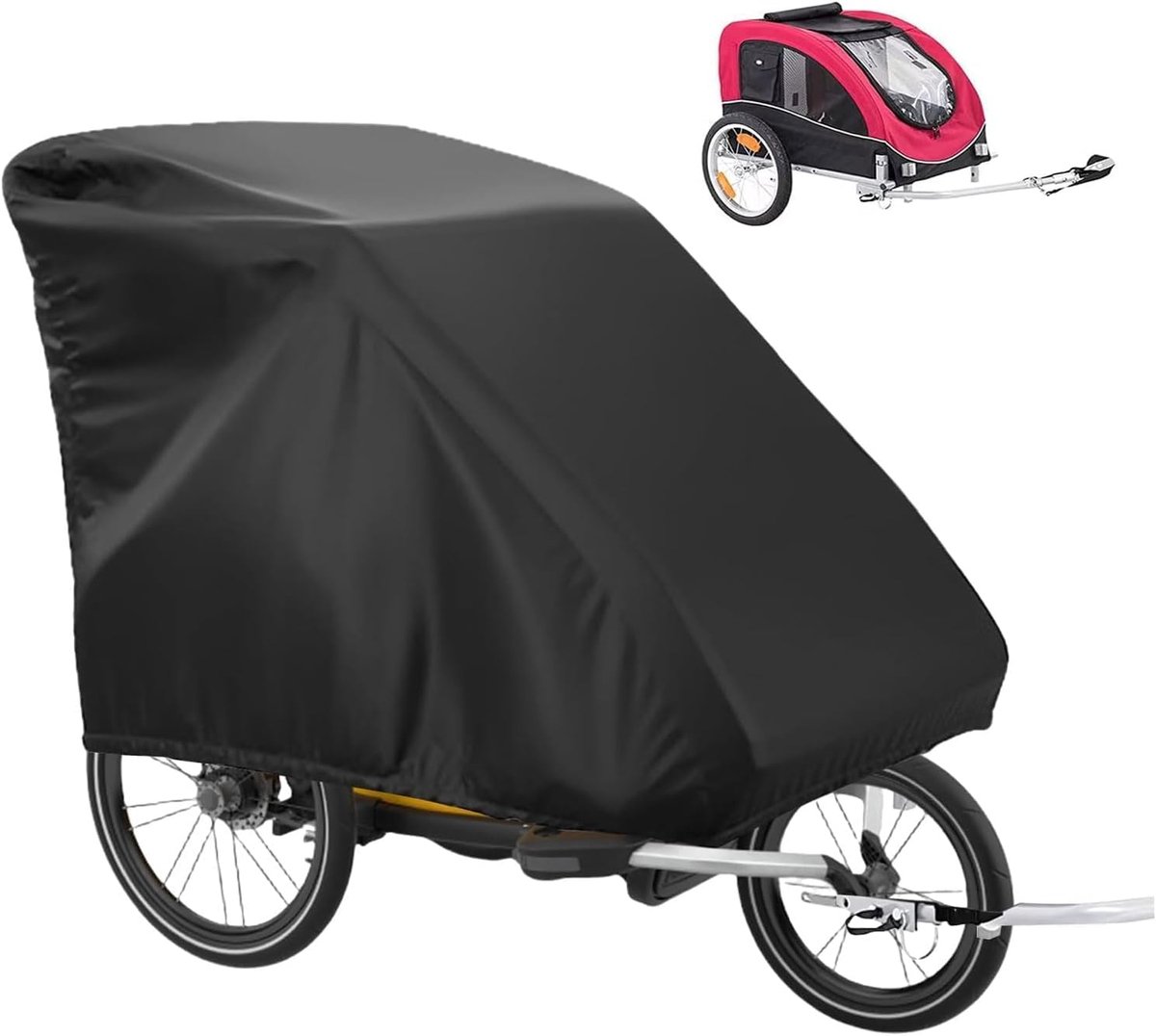 SnelShoppen - Universele Fietstrailer Cover - 420D Oxford Stof - Bescherming voor Fietstrailer, Honden Trailer, Cargo Trailer - Maat 140 x 84 x 100 cm