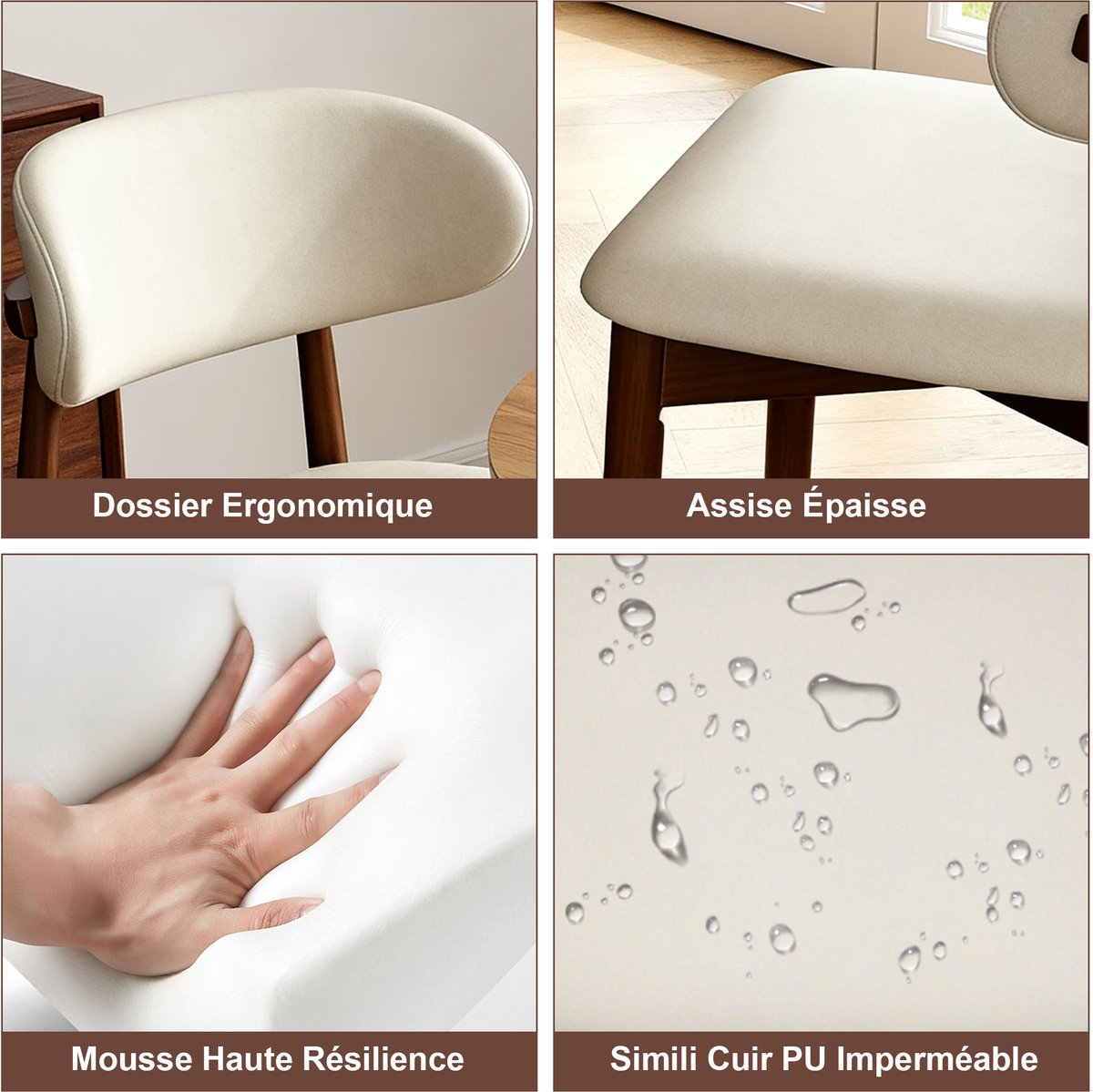 HAUSS SPOLE Eetkamerstoel Set Van 2 - Kuipstoel Met Armleuningen En Ergonomische Rug - Voor Keuken, Woonkamer En Bureau - Hout - Walnut En Wit Wit, Walnoot