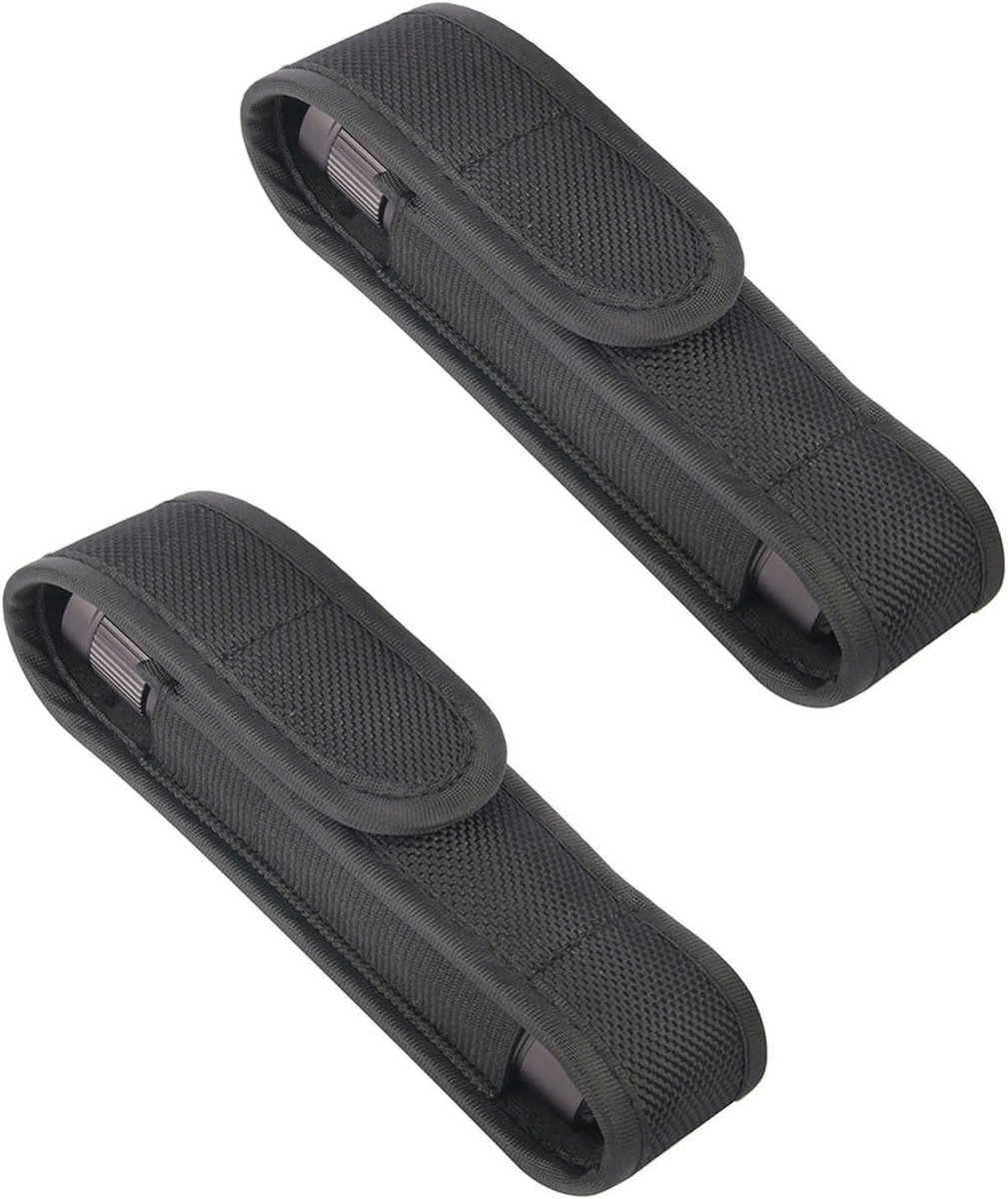 2-Pack Nylon Holster voor Zaklampen - Draagbare LED Zaklamp voor Jacht, Kamperen en Wandelen