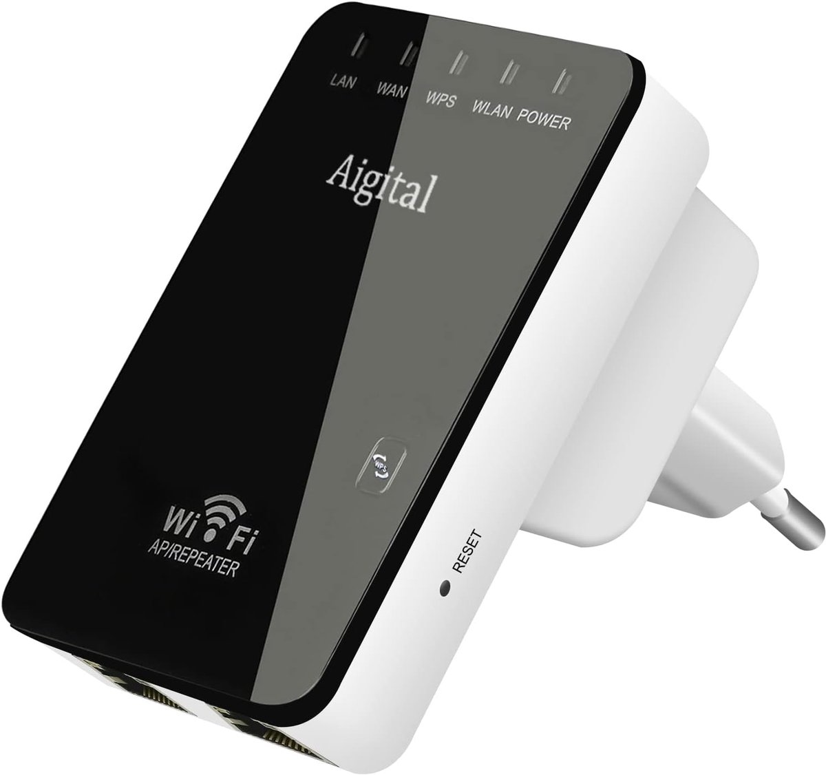 SnelShoppen - Wireless Wi-Fi Repeater 300Mbps, Compact Mini WiFi Amplifier, Extender met 2 Antennes, WPS Knop, Geschikt voor Fiber en ADSL Modem