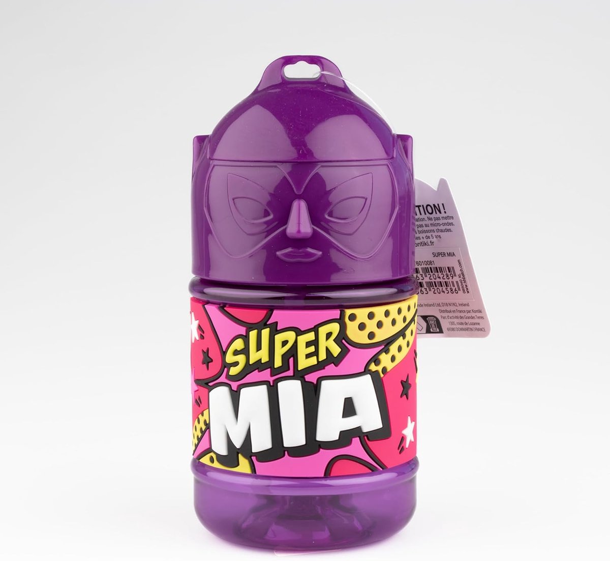 SnelShoppen - Gepersonaliseerde Kinderen Drinkfles met Rietje - Superhelden Design - Ergonomisch - PVC - 500ml - Perfect voor Kinderen - Sport, School