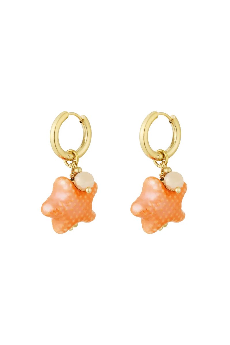 Starry Oorbellen oranje