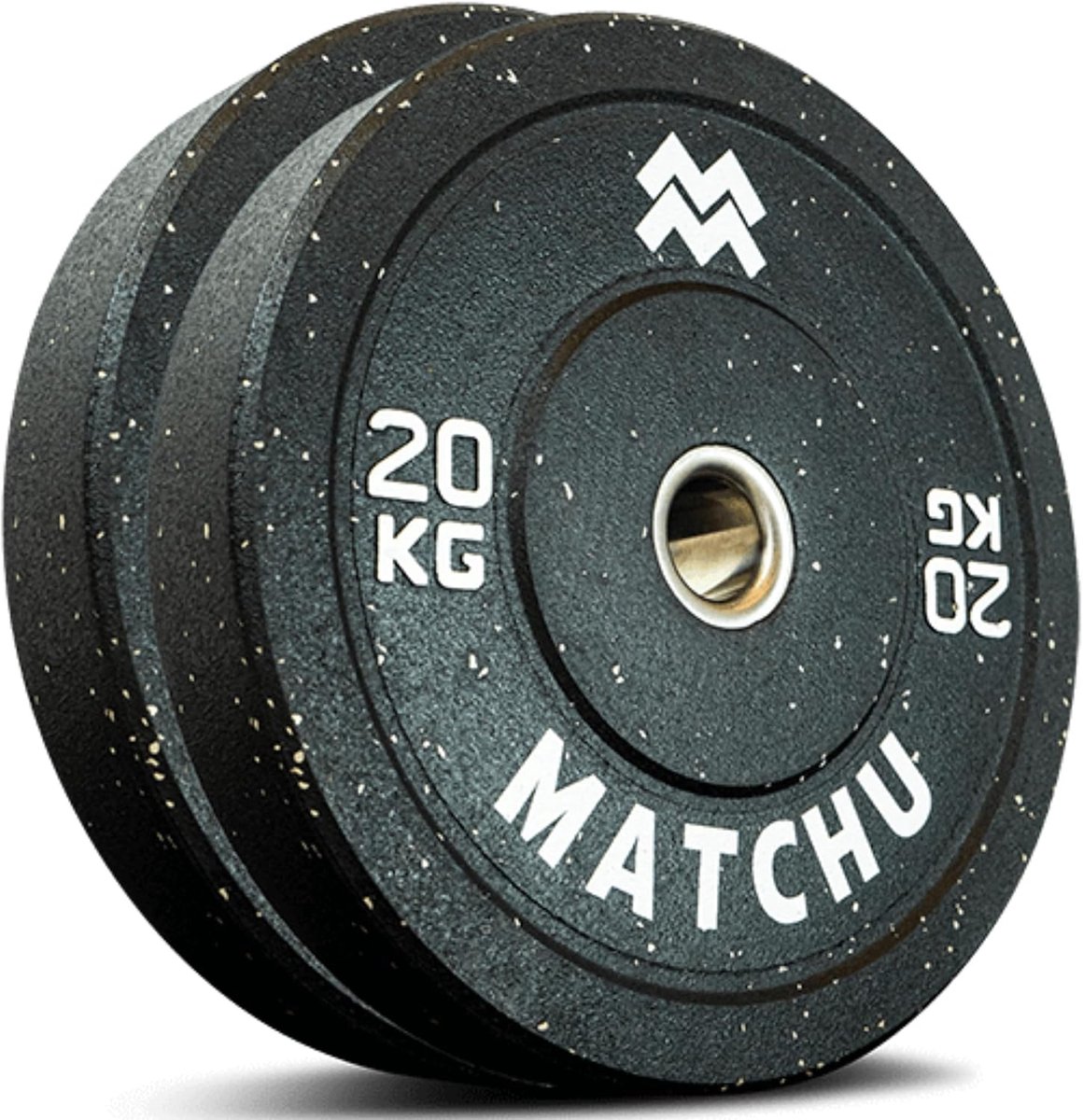 SnelShoppen - Bumper Plates Set van 2 voor Dumbbells | Olympisch Formaat | Verkrijgbaar in 5-25 kg | Hi-Temp Gerecycled Rubber | Zwart