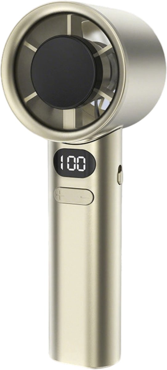 Draagbare oplaadbare ventilator – Handventilator, digitaal display & krachtige luchtstroom | Kleine bureauventilator voor reizen, buiten, thuis & kantoor