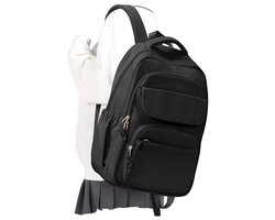 SnelShoppen - Allround Rugzak voor Outdoor, Reizen en Campus - Lichtgewicht, 25L Opbergruimte, Zwart - Ideaal voor School, Dagtochten en Laptop tot 14
