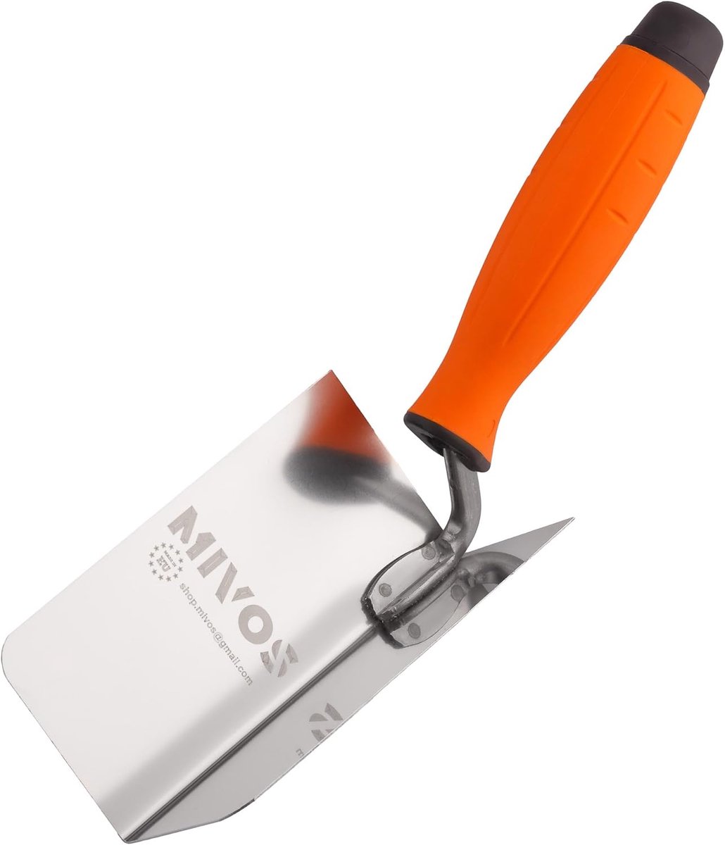 SnelShoppen - RVS Hoekspaan 120 x 60 mm - Stalen Hoekspaan met Soft Grip voor Binnenhoeken, Perfect voor Stucwerk en Beton, Onmisbaar voor Professione
