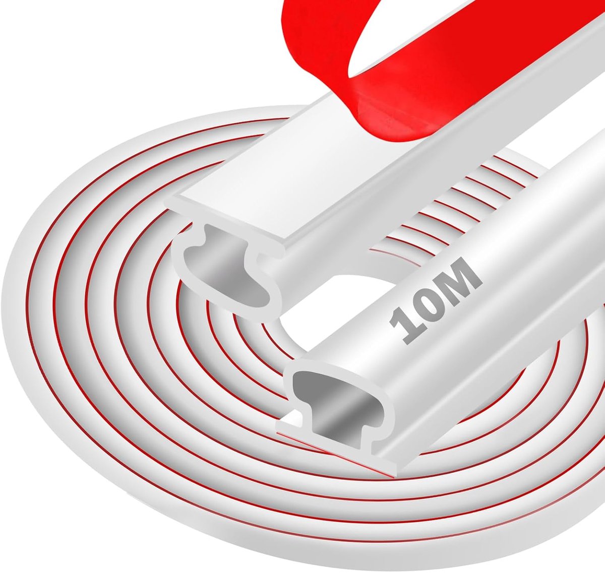 SnelShoppen - Zelfklevende Deurafdichting 10 m Rubberen Dichtingsband Wit Voor Tochtbestrijding Geluiddemping Energie-efficiëntie Weerbestendig