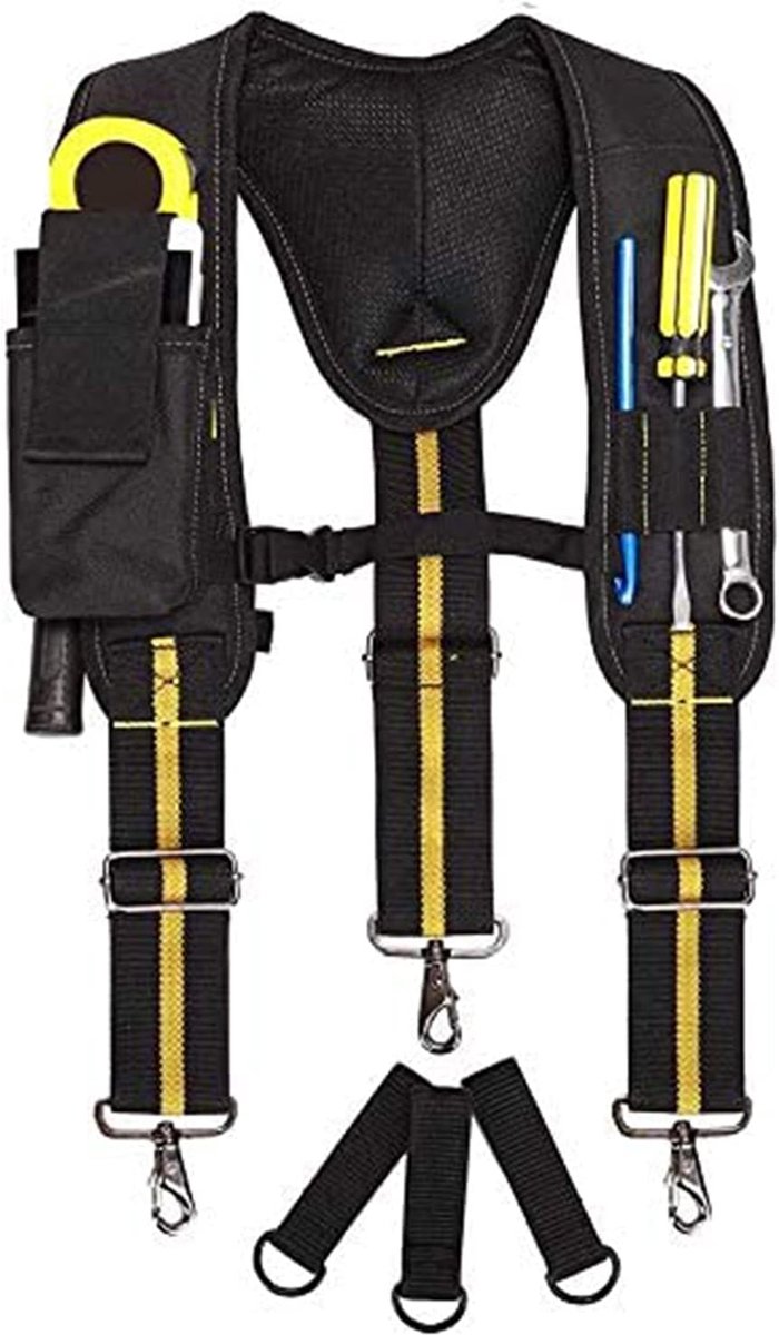 SnelShoppen - Y-vormige Tool Bag Belt, Zware Gereedschapsriem met Meerdere Vakken, Lichtgewicht Nylon, Verstelbare Werkriem voor Elektriciens en Handy